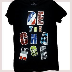 Akademiks Men's Be The Change Short Sleeve Tee Shirt, Small, Black